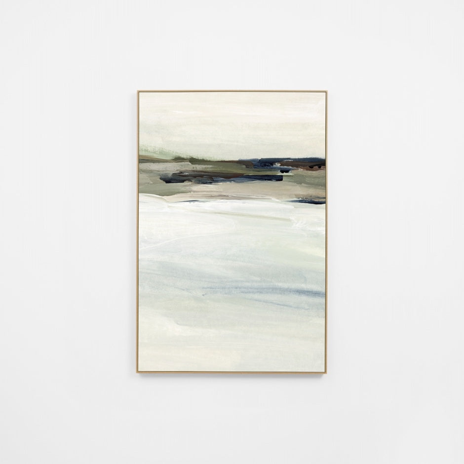 WARENDHO2R3K_Endless Horizon Ocean 2 Rectangle Canvas 60 x 90cm, Walnut-Look Synthetic Frame