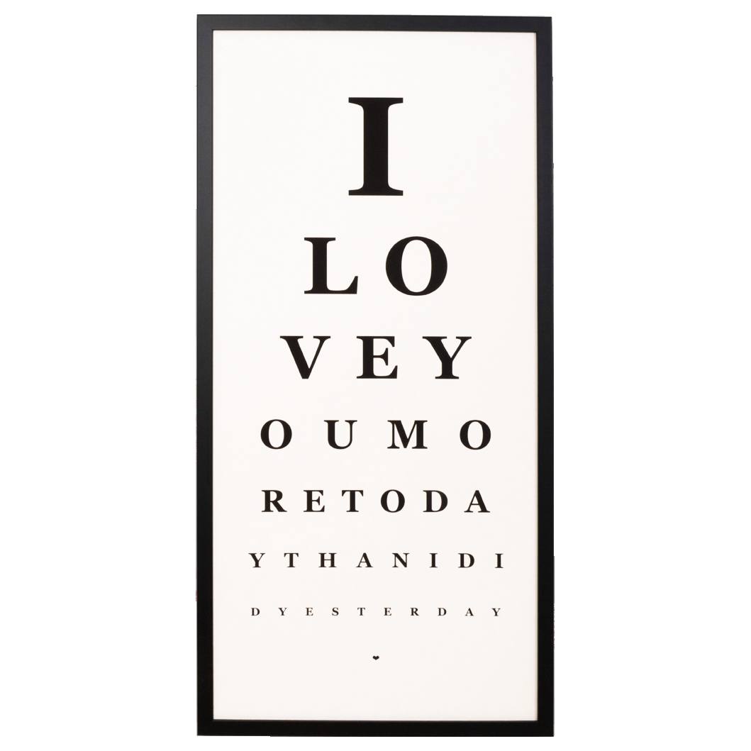 More Today Eye Chart Print, Black/White