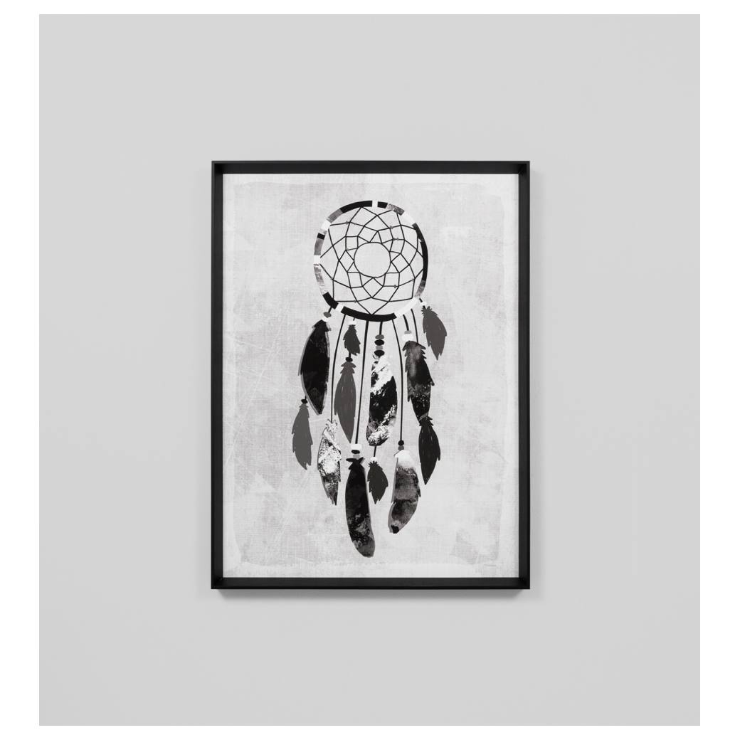 Dreamcatcher Print, Black/white Base