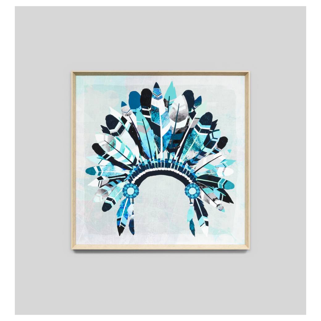 Full Headdress Print, Aqua
