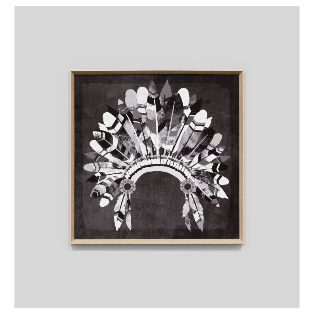 Full Headdress Print, White/Black Base