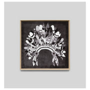 Full Headdress Print, White/Black Base