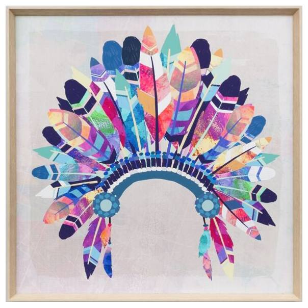 Full Headdress Vibrant Print, White Base