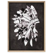 Headdress Print, White and Black