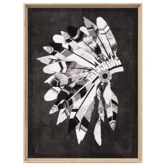 Headdress Print, White and Black