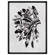 Headdress Print, Black and White