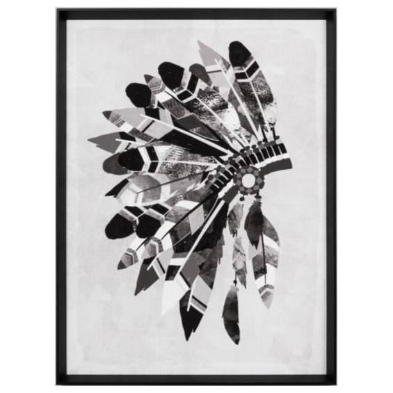 Headdress Print, Black and White