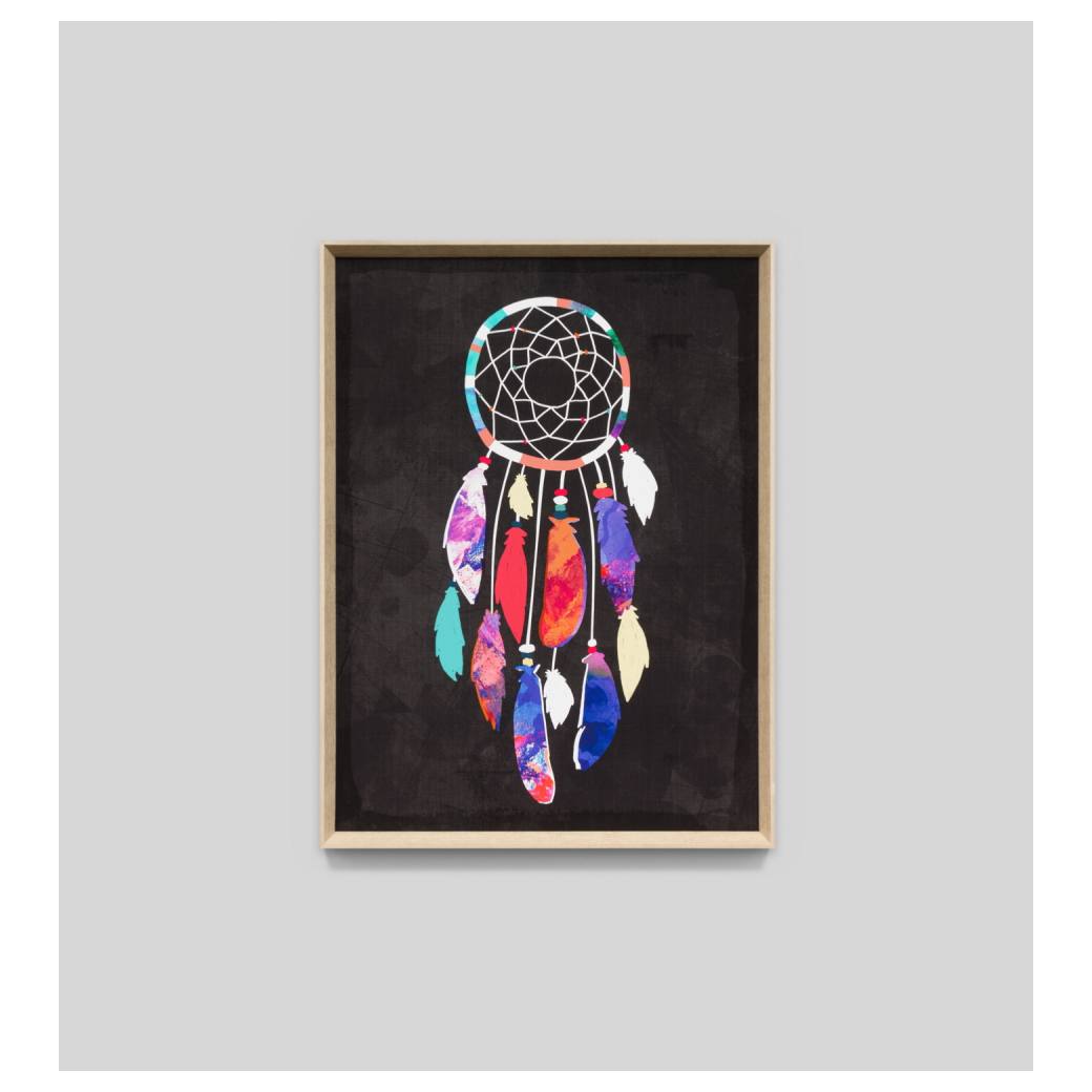 Vibrant Dreamcatcher Print, Black Base