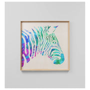 Vibrant Zebra Print, White Base