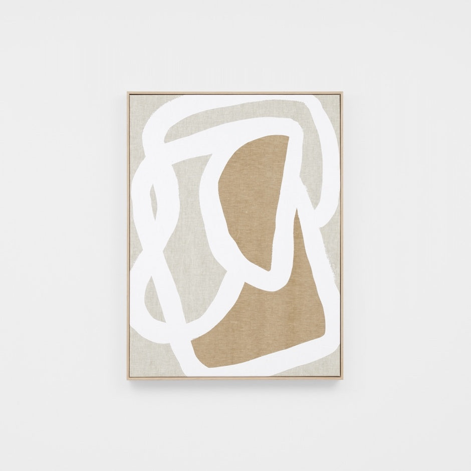 WARFCENTWHI1_Entangled White 1 Framed Screenprint