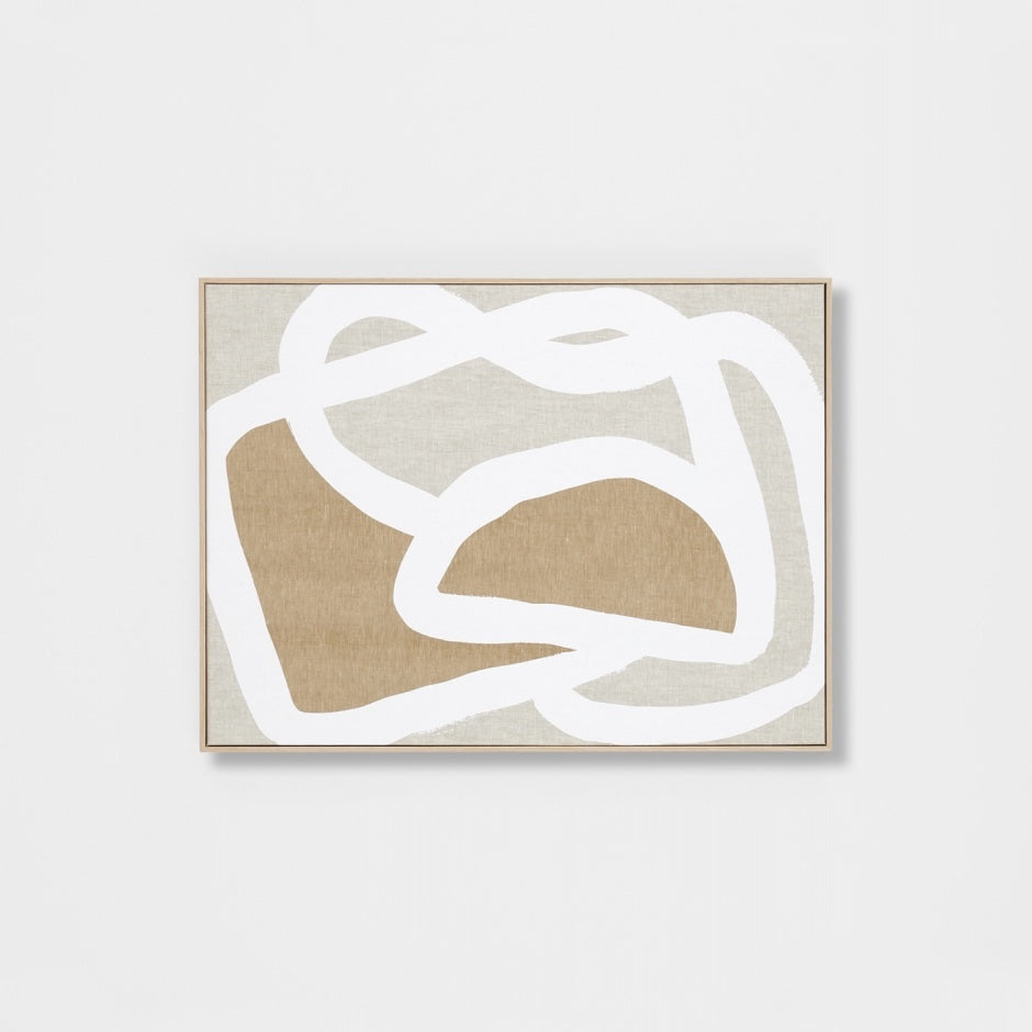 WARFCENTWHI1_Entangled White 1 Framed Screenprint