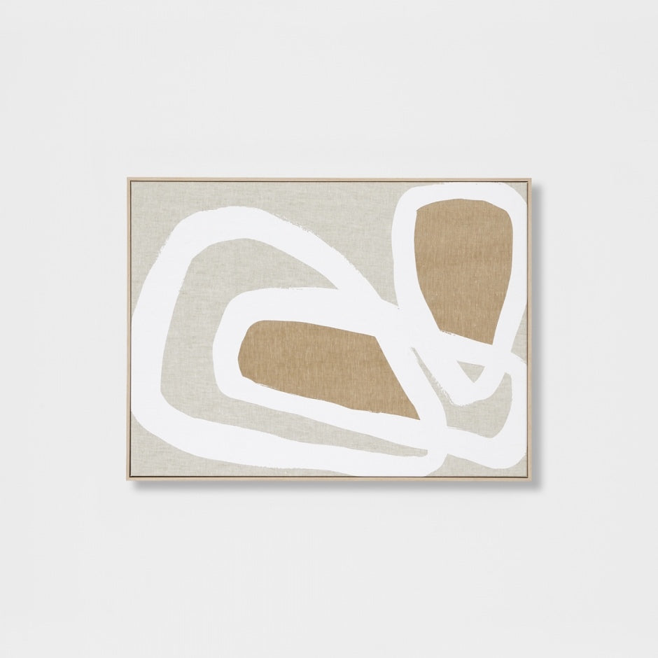 WARFCENTWHI2_Entangled White 2 Framed Screenprint