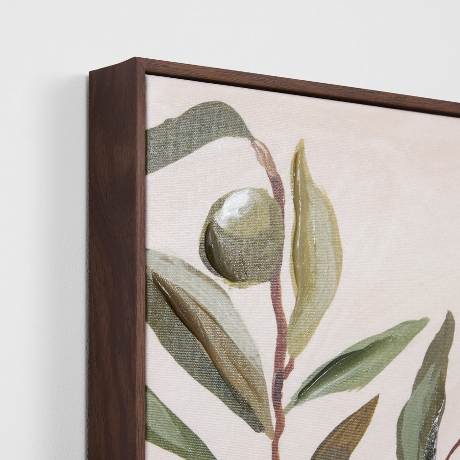 WARFCOLIARRG_Olive Arrangement Green Framed Canvas