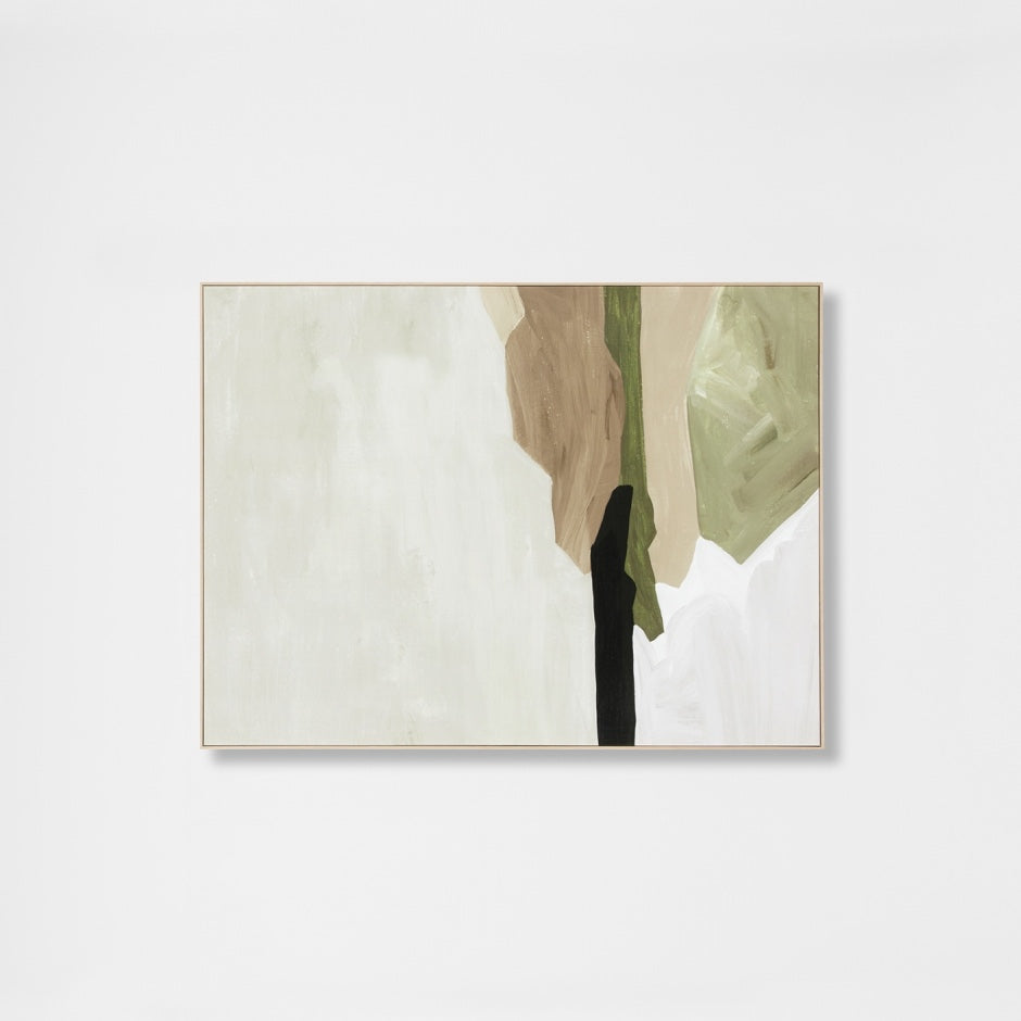 WARFCTRACOAO_Tranquil Coastline Olive Framed Canvas 105 x 140cm
