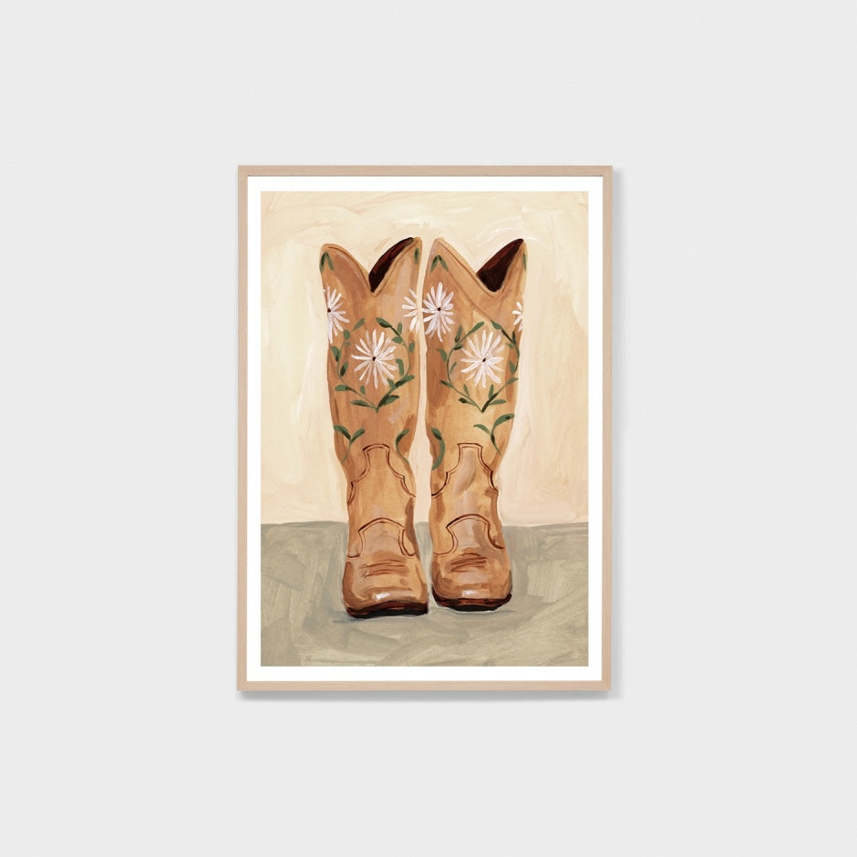 WARFLOBOOSG4_Floral Boots Sand Print 87 x 122cm