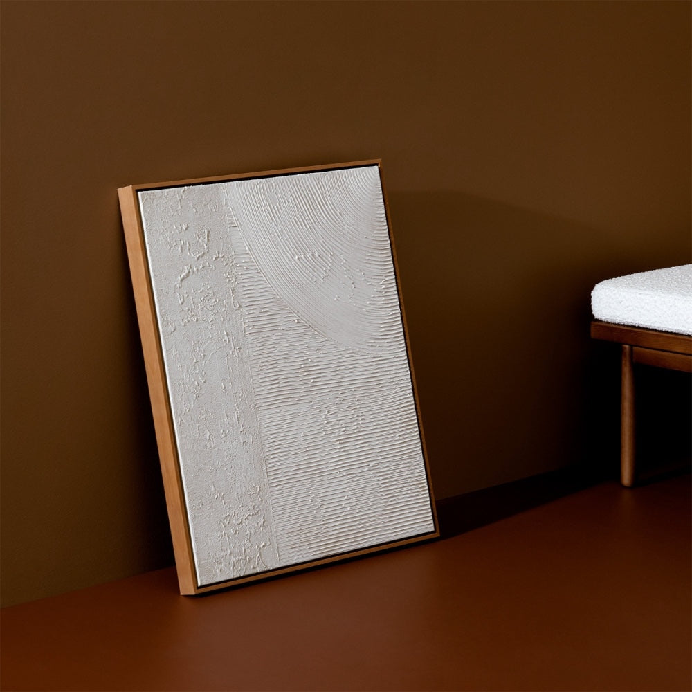 WARFOABSTW1F_Abstract Texture White 1 Framed Painting