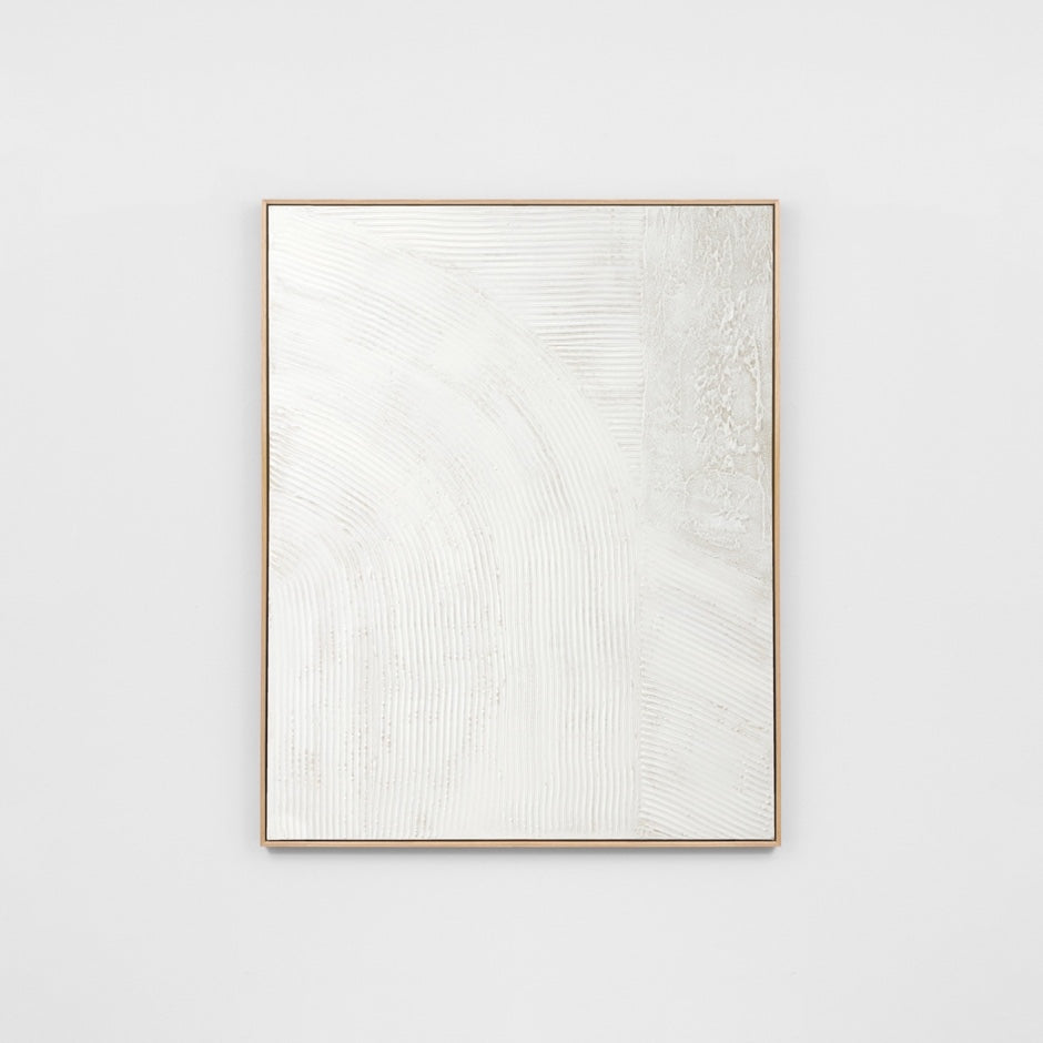 WARFOABSTW2F_Abstract Texture White 2 Framed Painting