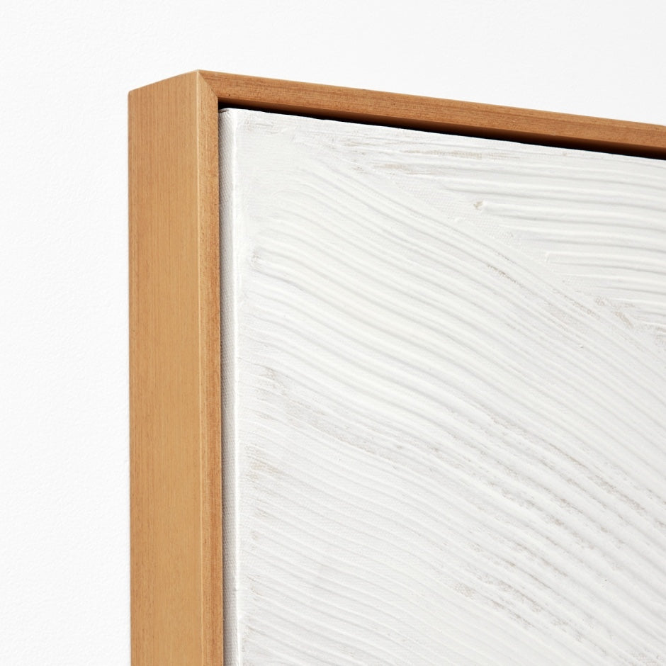 WARFOABSTW2F_Abstract Texture White 2 Framed Painting