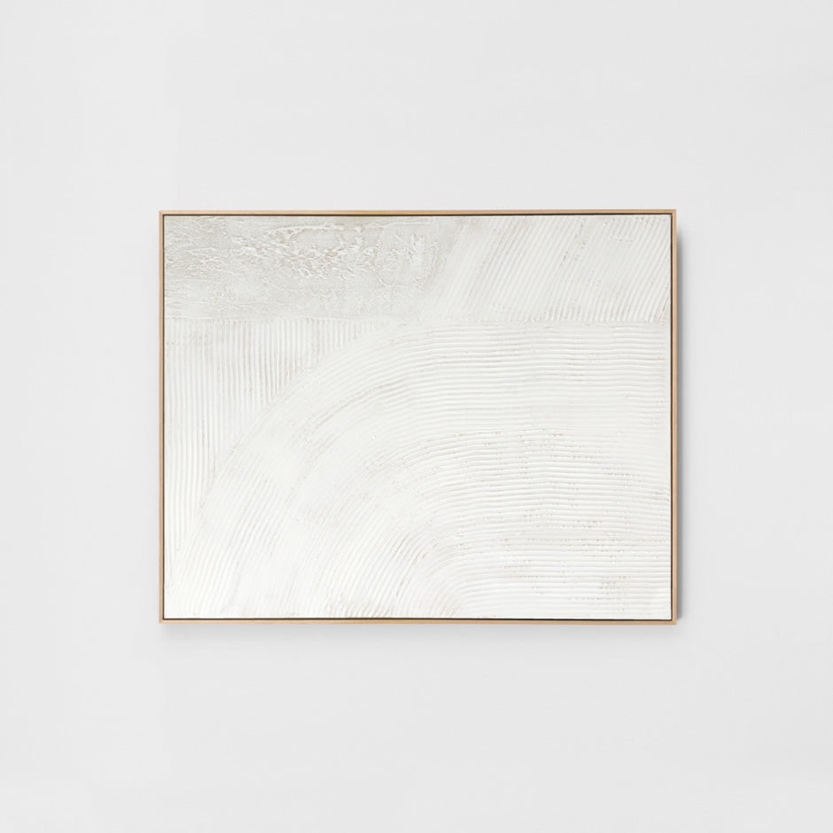 WARFOABSTW2F_Abstract Texture White 2 Framed Painting