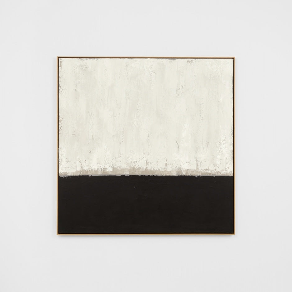 WARFOADNAC1F_Adrift Natural & Coal 1 Framed Painting 124 x 124 cm