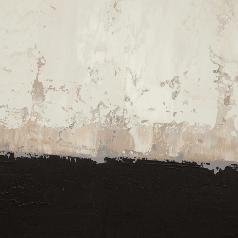 WARFOADNAC1F_Adrift Natural & Coal 1 Framed Painting 124 x 124 cm