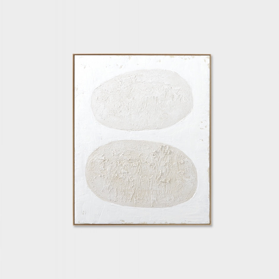 WARFOORGFW1F_Organic Flow White 1 Framed Painting