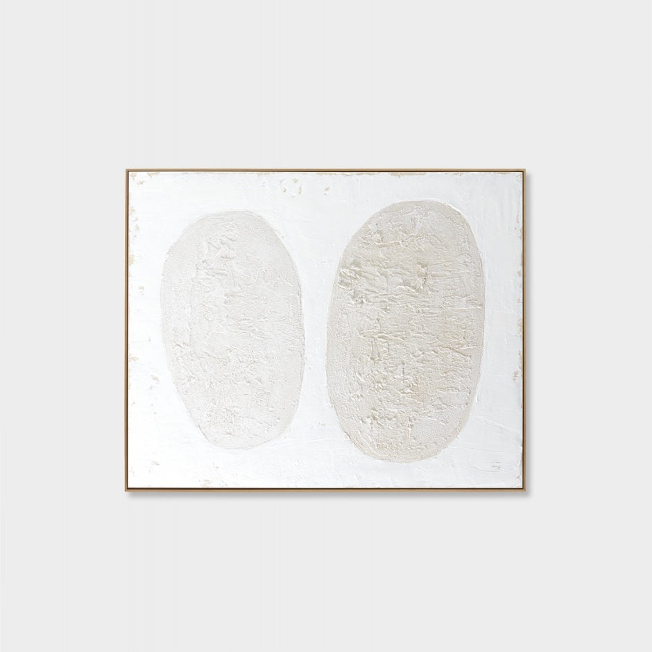 WARFOORGFW1F_Organic Flow White 1 Framed Painting