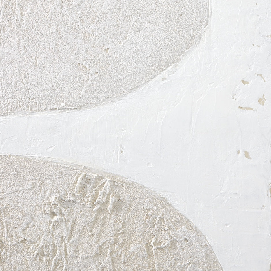 WARFOORGFW1F_Organic Flow White 1 Framed Painting