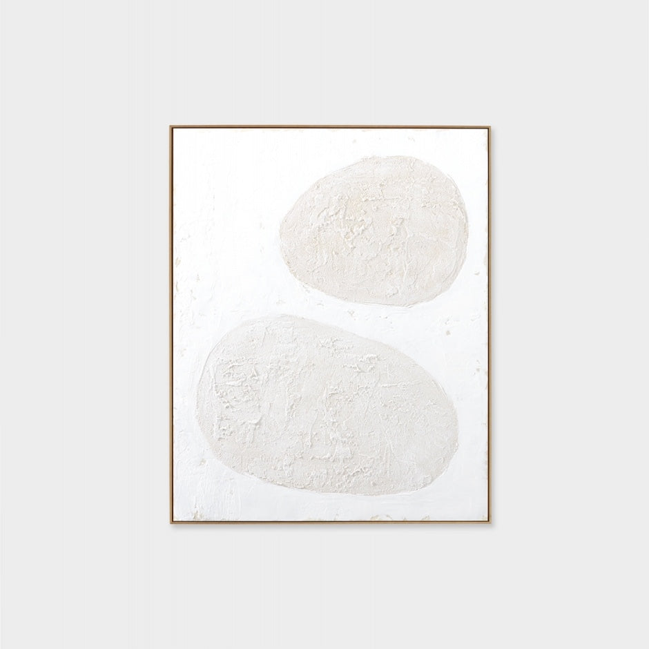 WARFOORGFW2F_Organic Flow White 2 Framed Painting