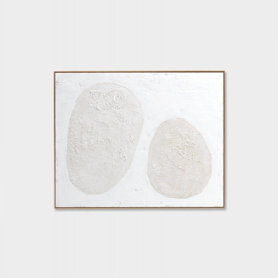 WARFOORGFW2F_Organic Flow White 2 Framed Painting