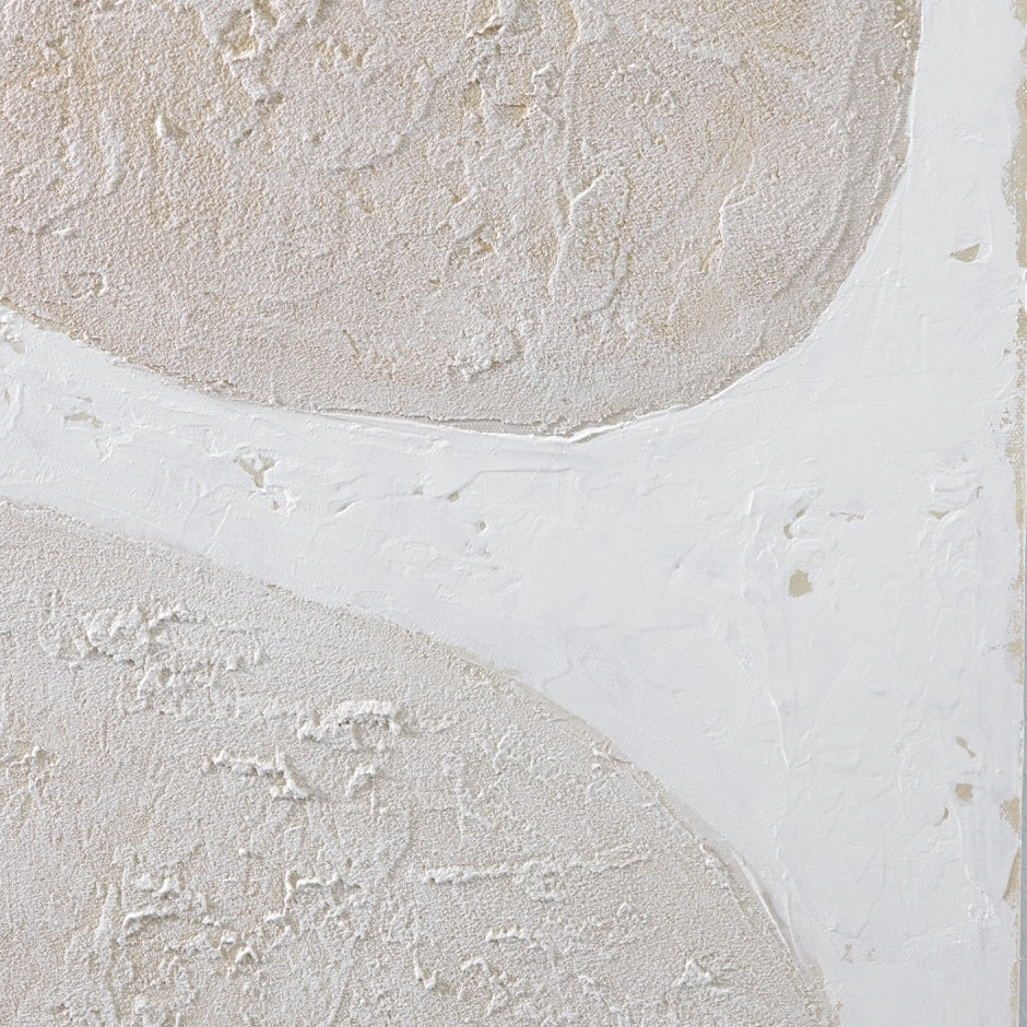 WARFOORGFW2F_Organic Flow White 2 Framed Painting