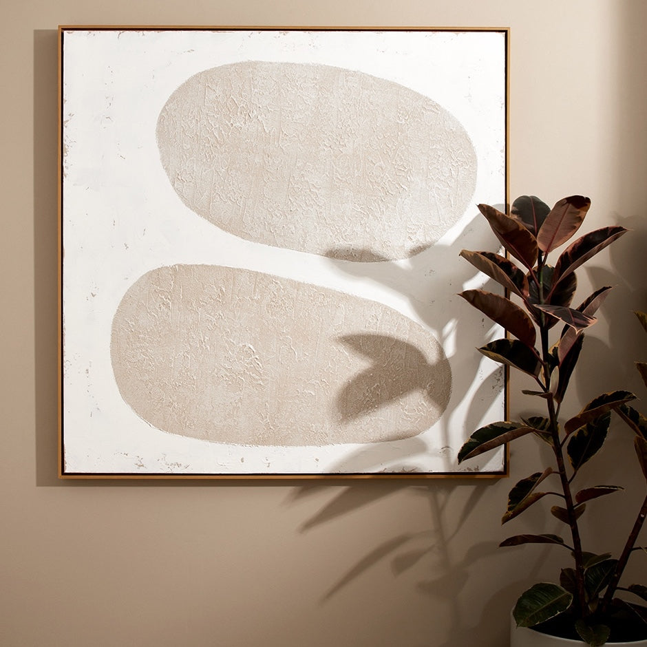 WARFOORGPWHF_Organic Play White Framed Painting