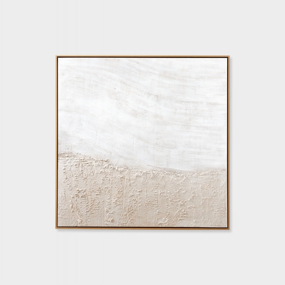 WARFOSEAFN1F_Sea Foam Natural 1 Framed Painting 79 x 79cm