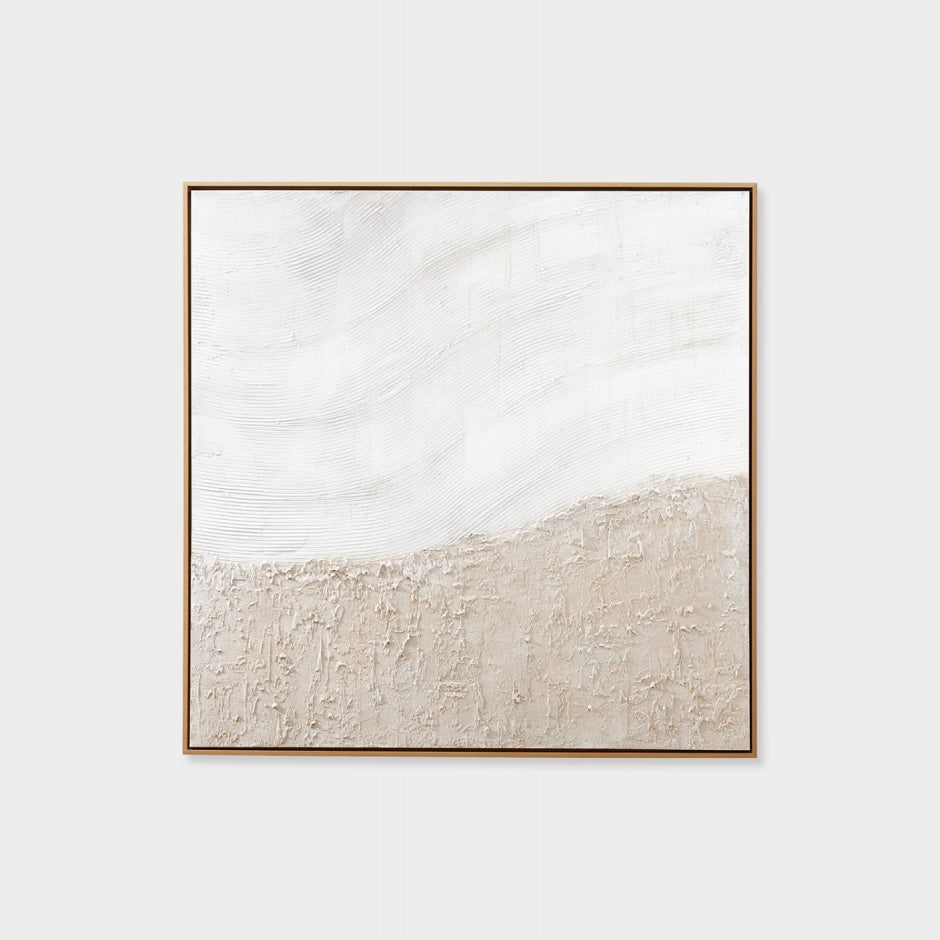 WARFOSEAFN2F_Sea Foam Natural 2 Framed Painting 79 x 79cm