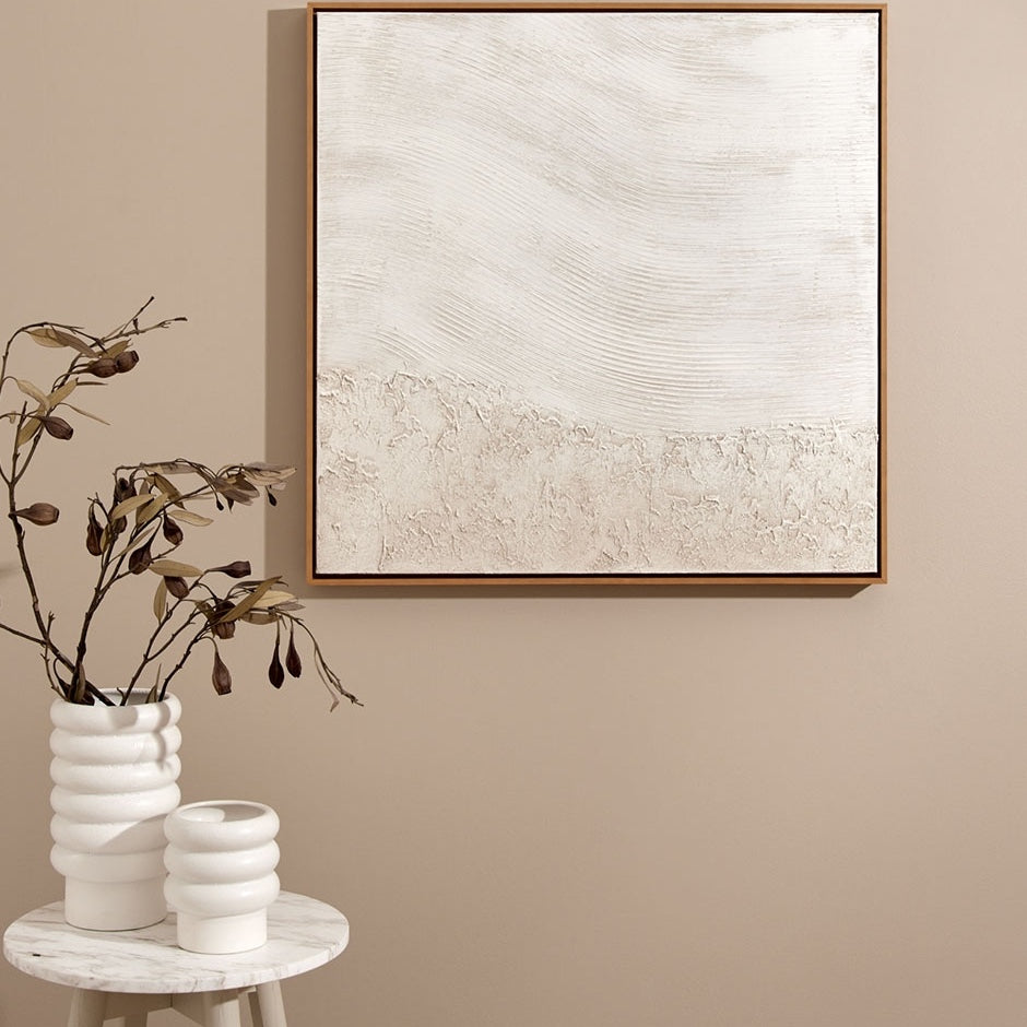 WARFOSEAFW1F_Sea Foam White 1 Framed Painting