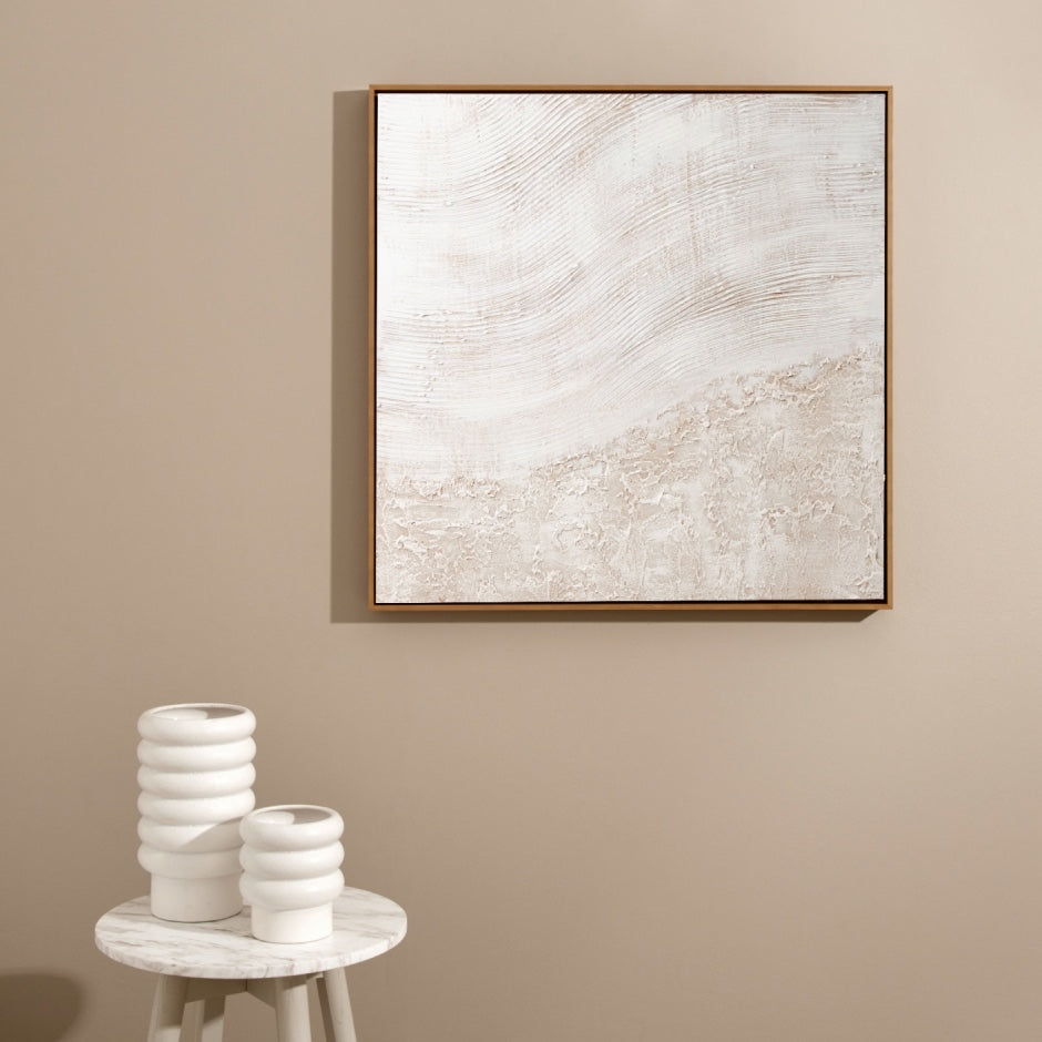WARFOSEAFW2F_Sea Foam White 2 Framed Painting