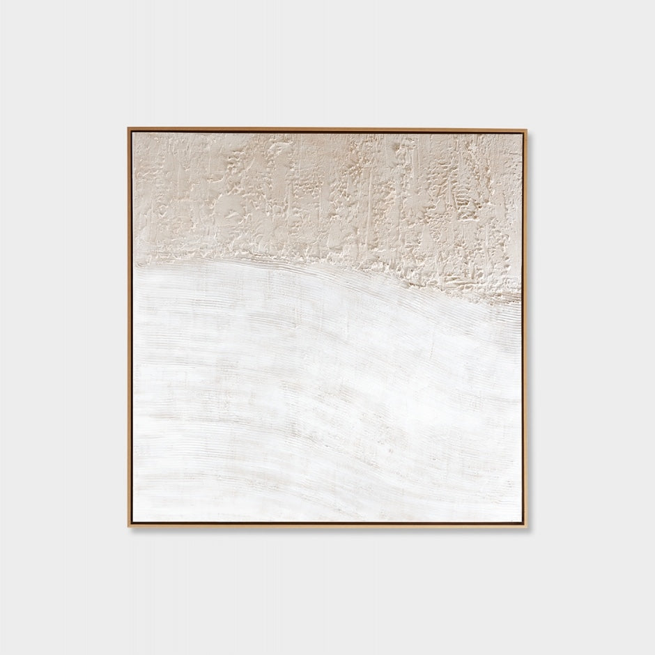WARFOSEFNA1F_Sea Foam Natural 1 Framed Painting 124 x 124cm