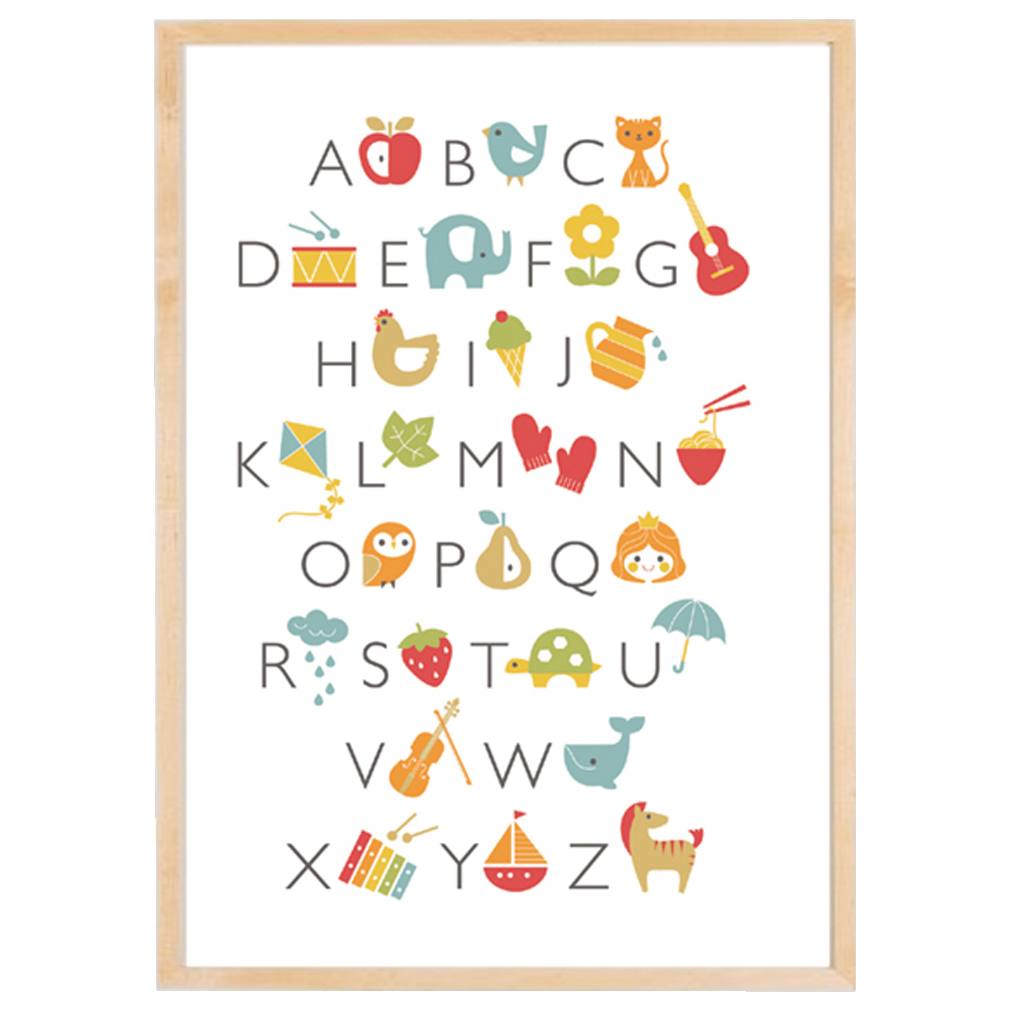 Alphabet Print Raw Timber