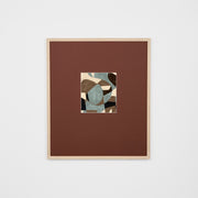 WARKLAB1RRW3_Klause Blue Wide 1 Print (Red Rust Mat) 73 x 85cm, Light Raw Timber Frame