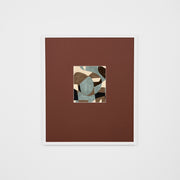 WARKLAB1RWW3_Klause Blue Wide 1 Print (Red Rust Mat) 73 x 85cm, White Raw Timber Frame
