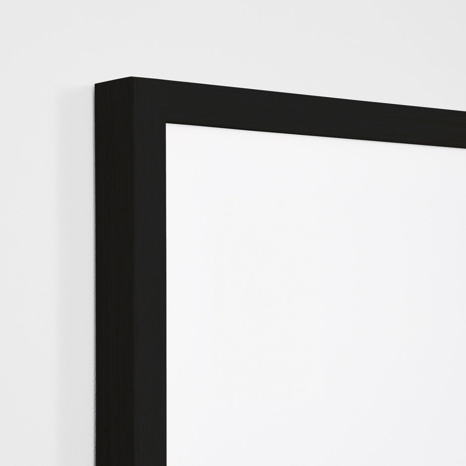 WARKLAB1WBW2_Klause Blue Wide 1 Print (Soft White Mat) 58 x 68cm, Black Raw Timber Frame