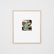 WARKLAB1WRW2_Klause Blue Wide 1 Print (Soft White Mat) 58 x 68cm, Light Raw Timber Frame