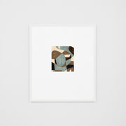 WARKLAB1WWW1_Klause Blue Wide 1 Print (Soft White Mat) 43 x 50cm, White Raw Timber Frame
