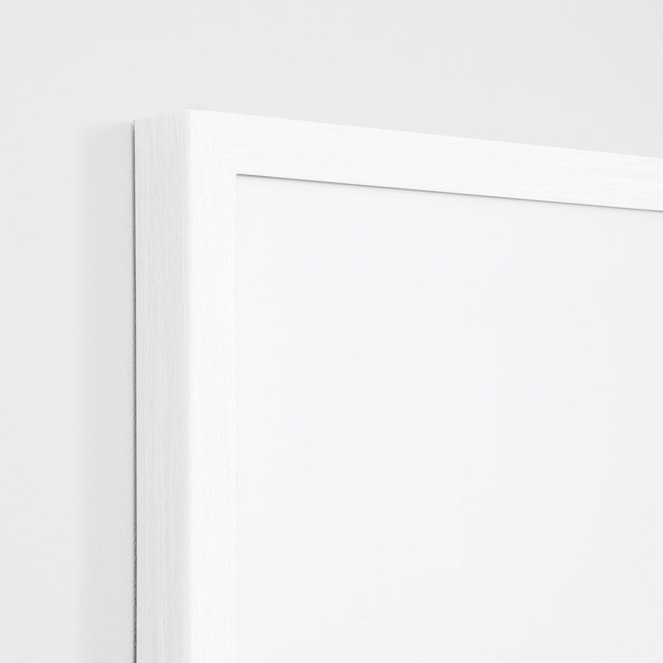 WARKLAB1WWW1_Klause Blue Wide 1 Print (Soft White Mat) 43 x 50cm, White Raw Timber Frame