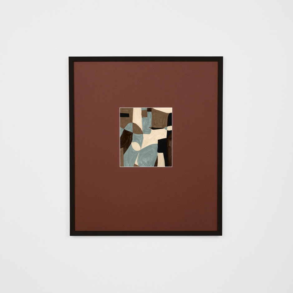 WARKLAB2RBW3_Klause Blue Wide 2 Print (Red Rust Mat) 73 x 85cm, Black Raw Timber Frame