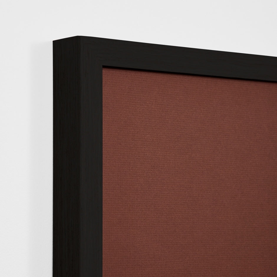 WARKLAB2RBW3_Klause Blue Wide 2 Print (Red Rust Mat) 73 x 85cm, Black Raw Timber Frame
