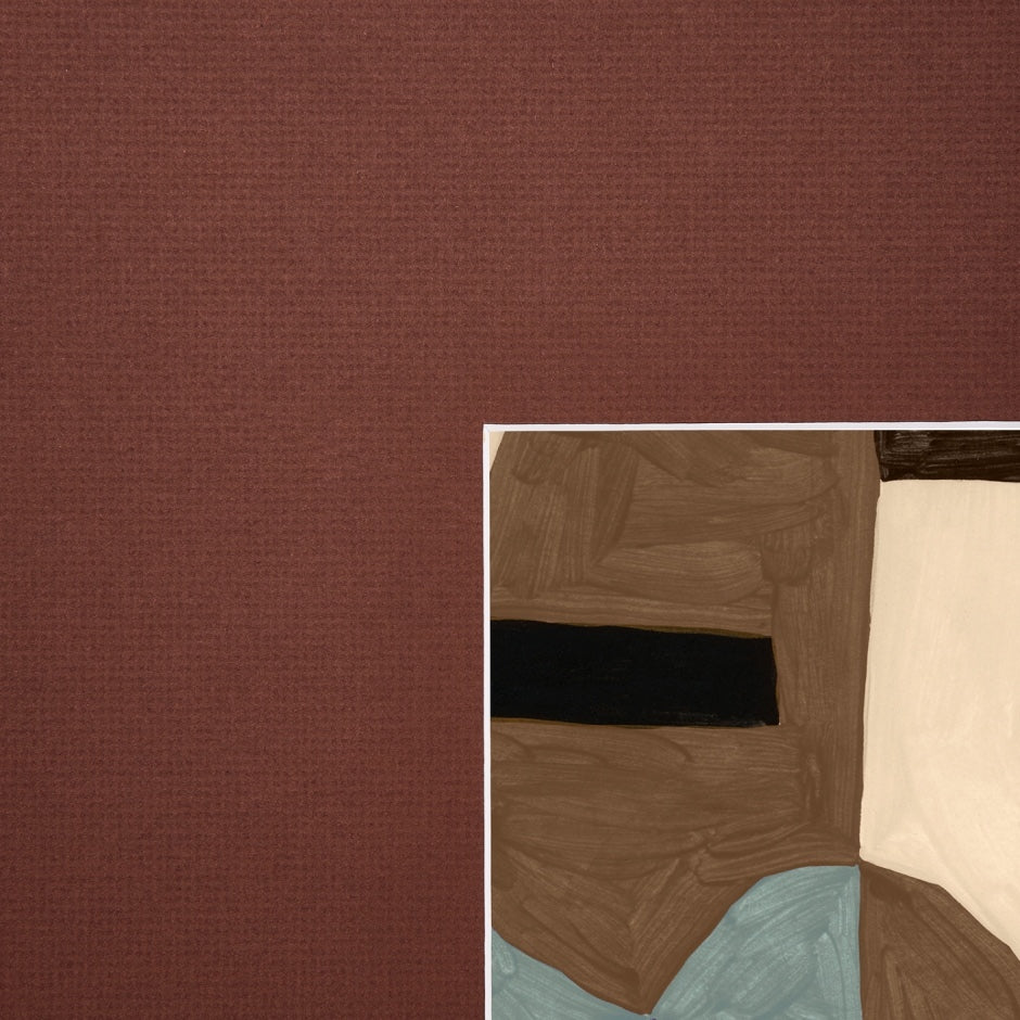 WARKLAB2RRW3_Klause Blue Wide 2 Print (Red Rust Mat) 73 x 85cm, Light Raw Timber Frame
