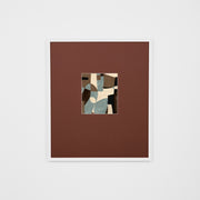 WARKLAB2RWW1_Klause Blue Wide 2 Print (Red Rust Mat) 43 x 50cm, White Raw Timber Frame