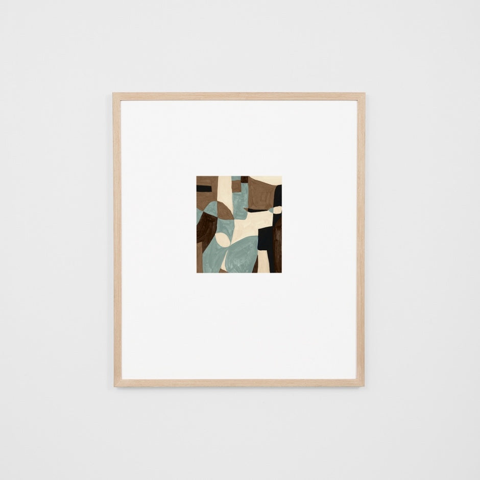 WARKLAB2WRW3_Klause Blue Wide 2 Print (Soft White Mat) 73 x 85cm, Light Raw Timber Frame