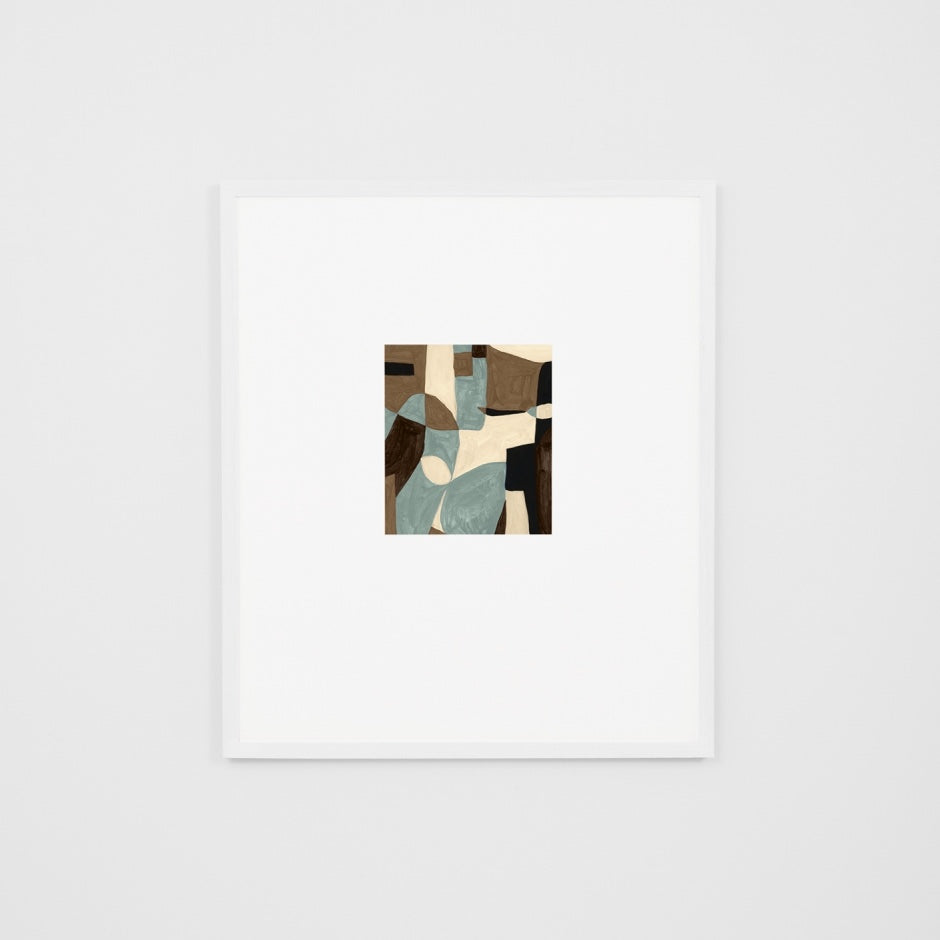 WARKLAB2WWW3_Klause Blue Wide 2 Print (Soft White Mat) 73 x 85cm, White Raw Timber Frame